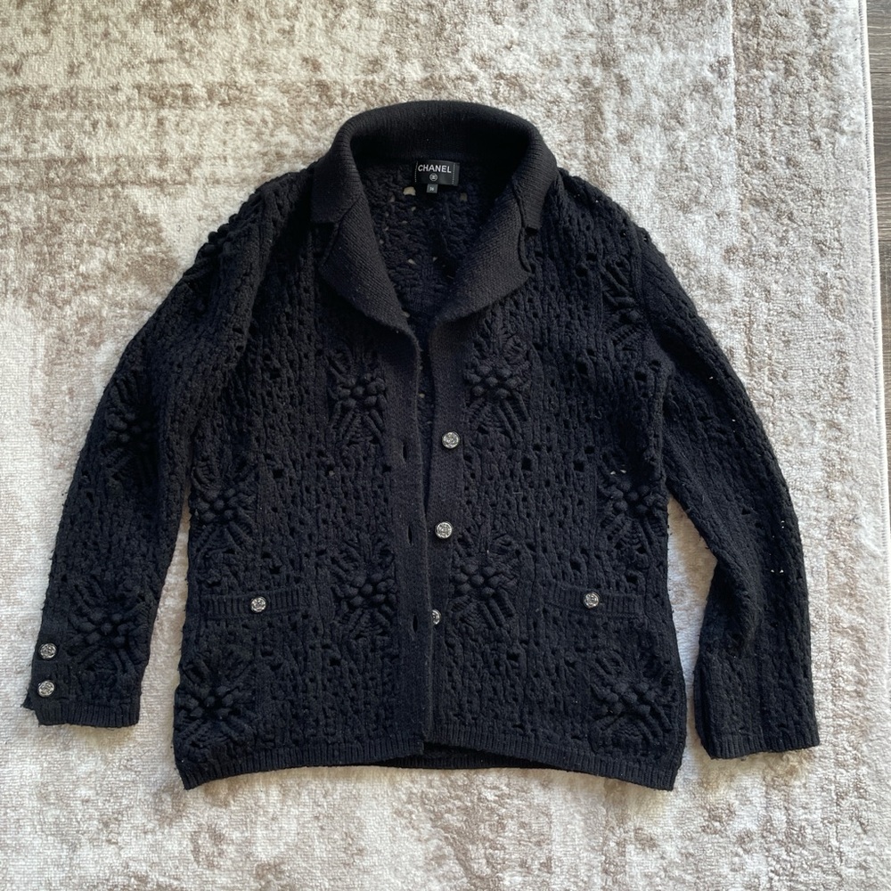 Chanel Black Cashmere Cardigan